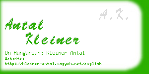 antal kleiner business card